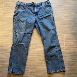 Carhartt Fleece Lined Jeans Size 40x30 Blue Denim Men’s